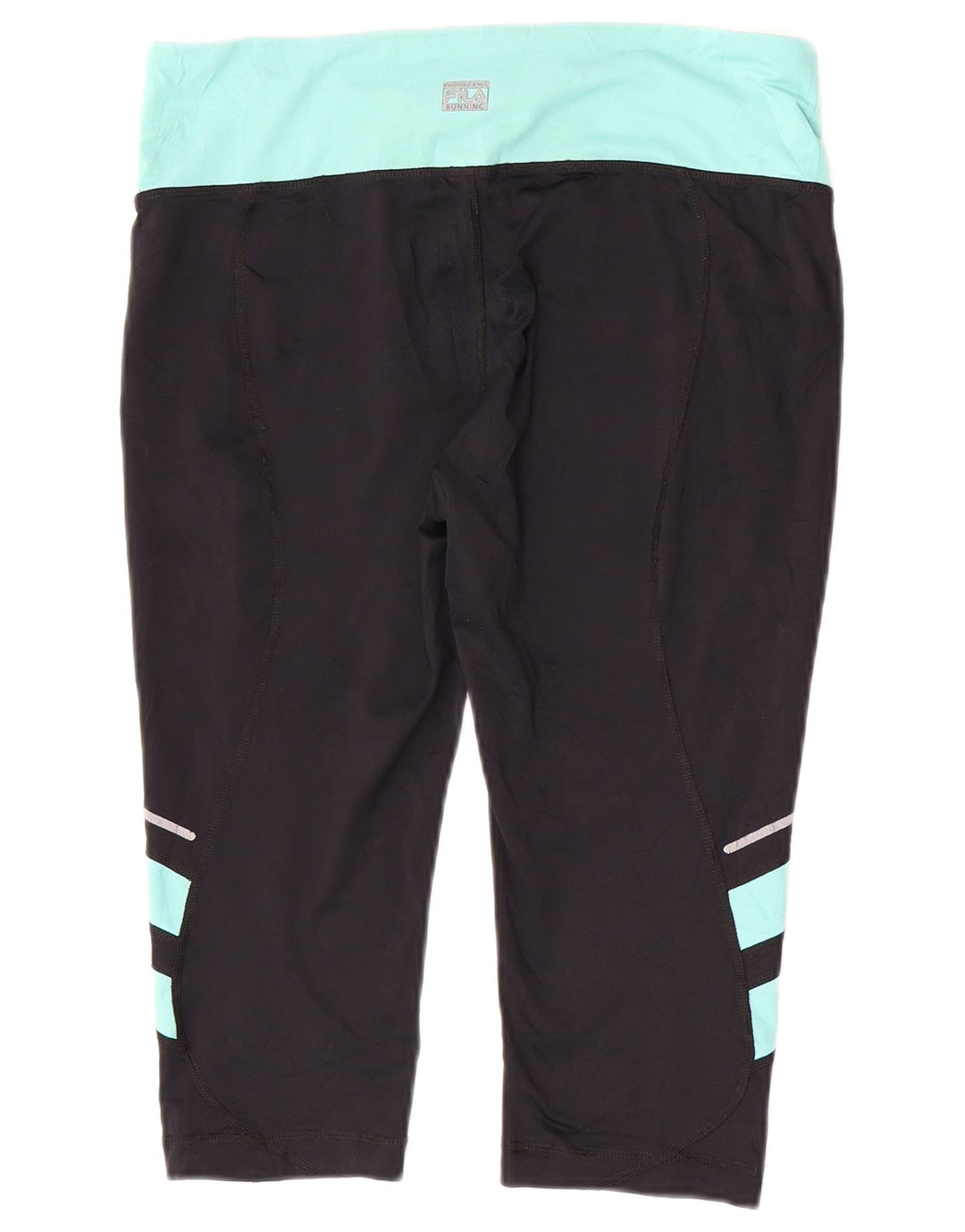 Fila Womens Capri Leggings UK 12 Medium  Black Colourblock