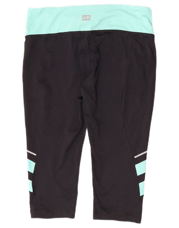 Fila Dame Capri Leggings UK 12 Medium Sort Colourblock