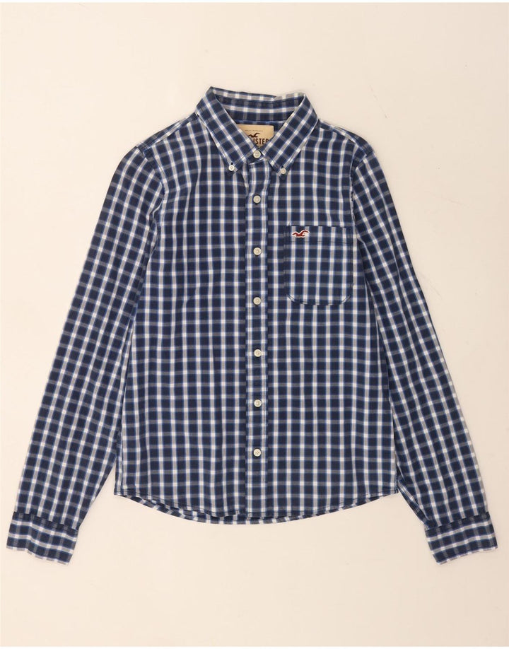Hollister Mens Shirt Medium Blue Gingham Cotton