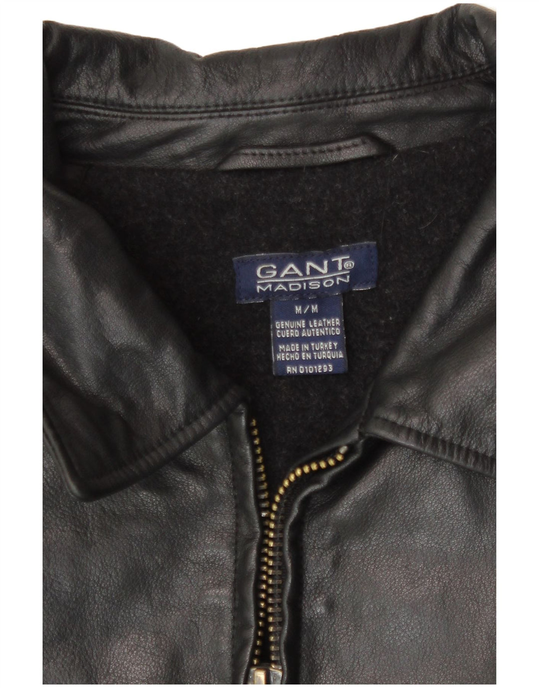 Giacca in pelle da uomo Gant UK 38 pelle nera media