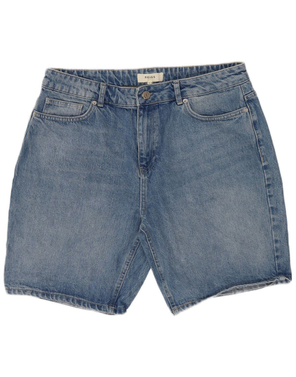 Reiss Mens Denim Shorts W34 Large Blue Cotton