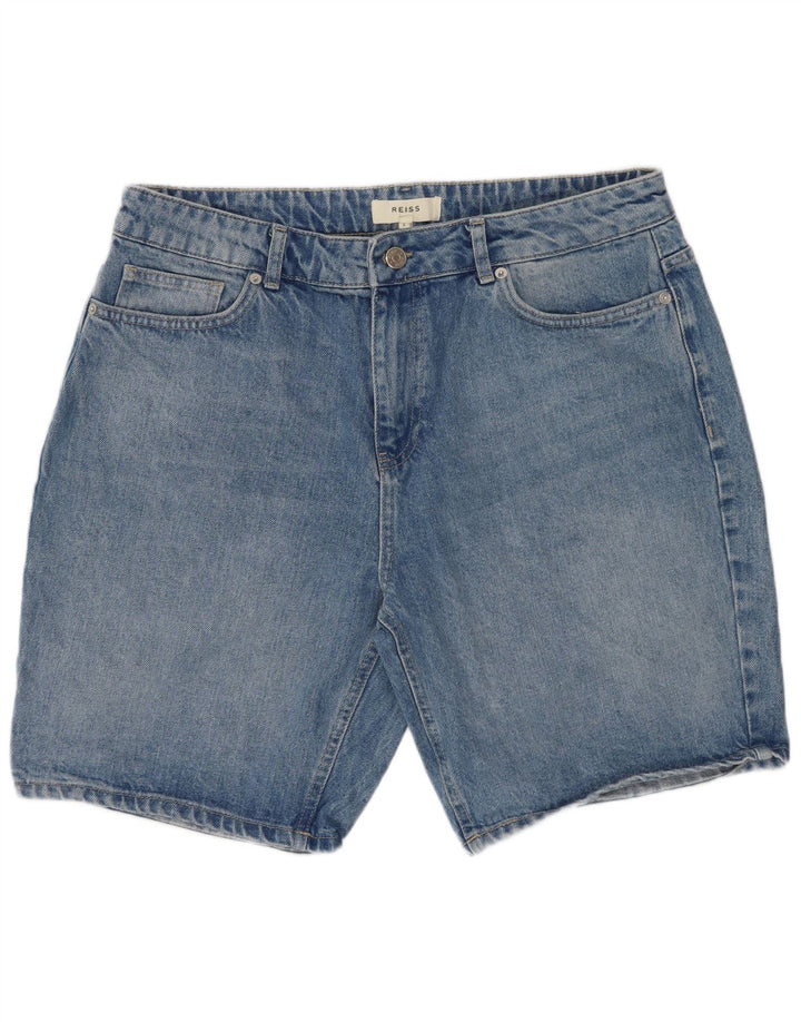 Reiss Mens Denim Shorts W34 Large Blue Cotton