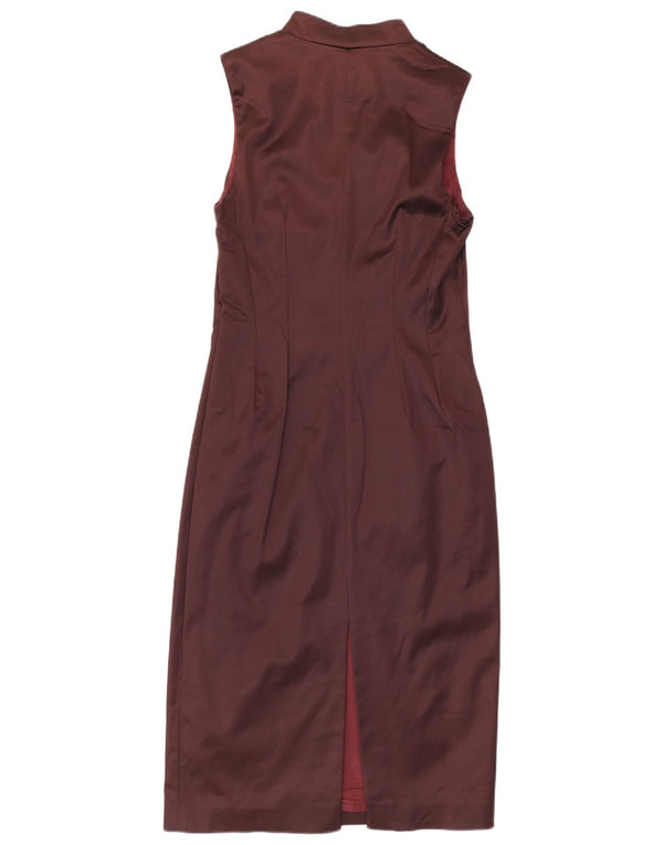 Ärmelloses, figurbetontes Damenkleid von Coast, UK 12, mittleres Burgunderrot, Acetat