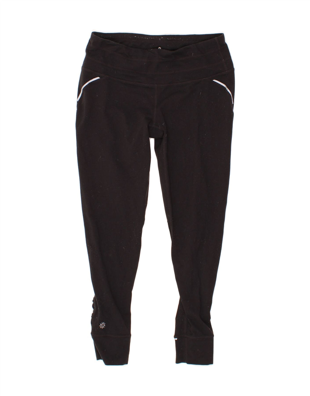 ATHLETA Womens Leggings UK 14 Medium  Black Nylon Vintage Athleta and Second-Hand Athleta from Messina Hembry 