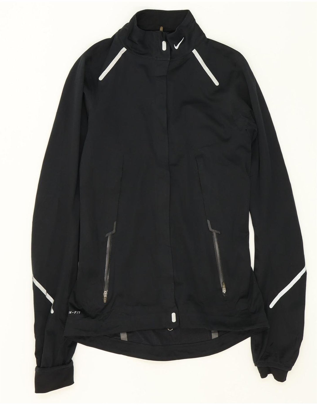 NIKE Womens Storm-Fit Tracksuit Top Jacket UK 6 XS Black Polyester Vintage Nike and Second-Hand Nike from Messina Hembry 