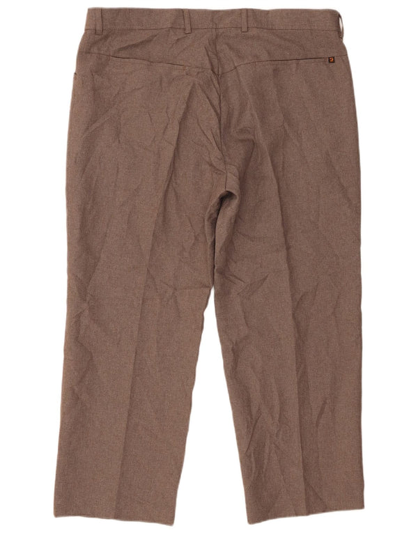 Farah Calça masculina reta cortada W40 L26 poliéster marrom