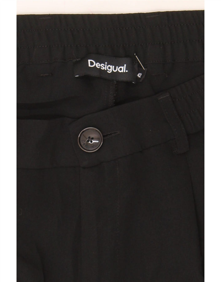 DESIGUAL Womens Pegged Chino Trousers EU 42 Large W30 L30 Black Polyester Vintage Desigual and Second-Hand Desigual from Messina Hembry 