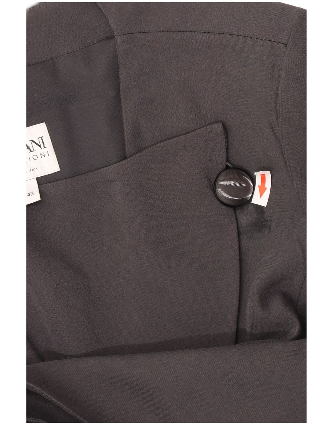 Armani Collezioni Womens 1 Button Blazer Jacket IT 42 Medium Black Acetate