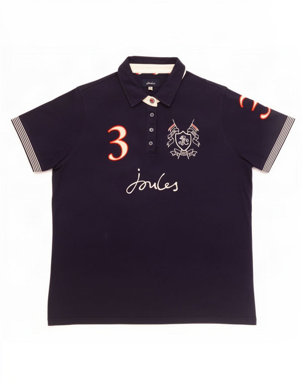 Polo grafica da donna Joules UK 18 XL cotone blu navy