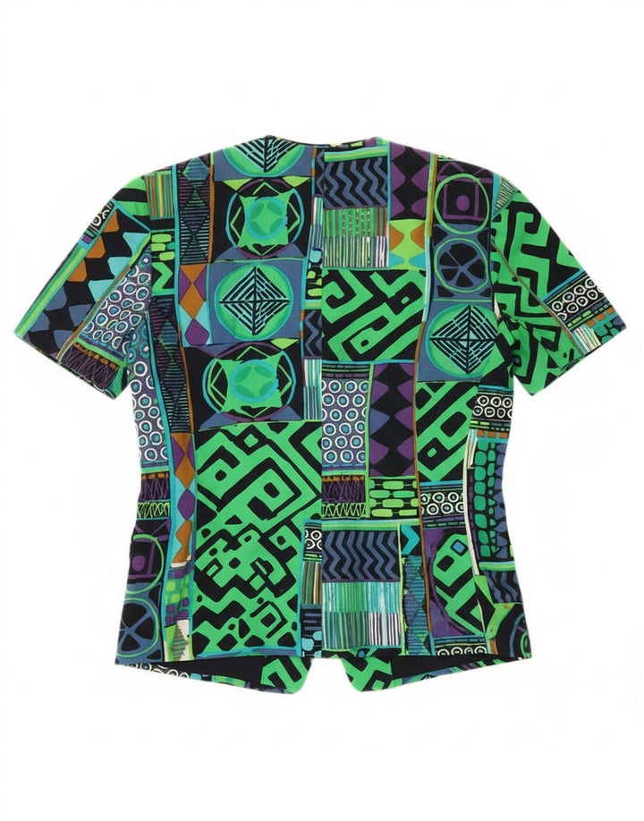 Vintage Womens 3 Button Blazer Jacket IT 42 Medium Multicoloured Geometric
