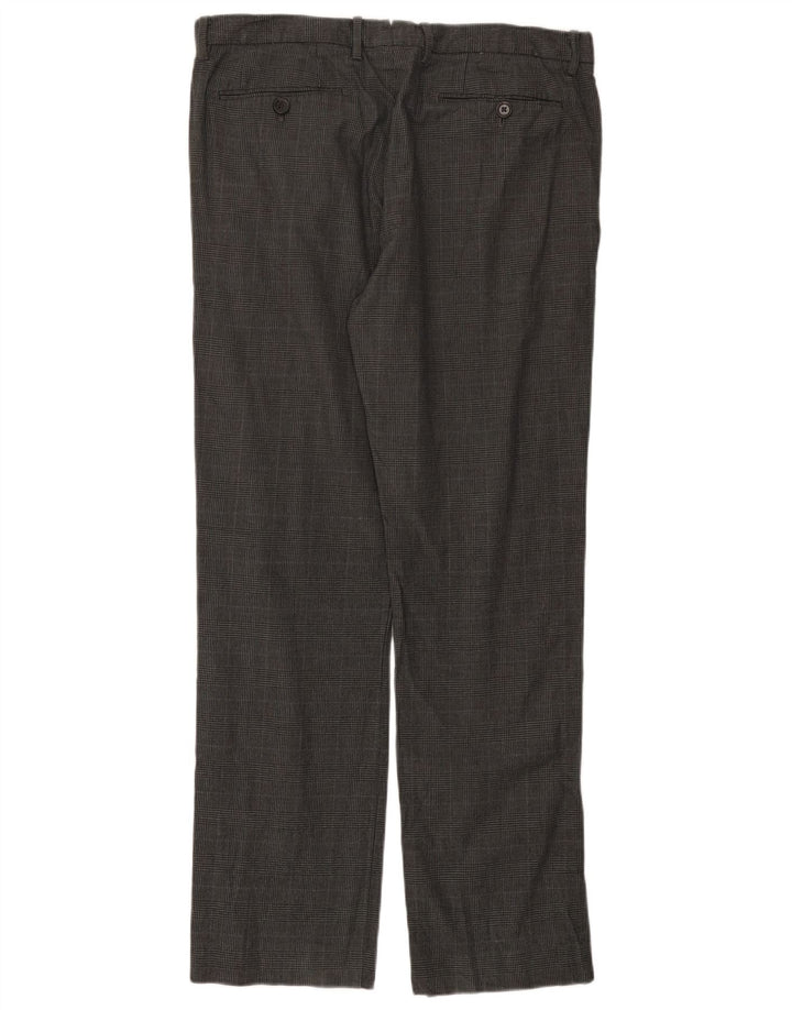 Gap Mens Extra Sim Fit Chino Trousers W34 L32 Grey Check Cotton