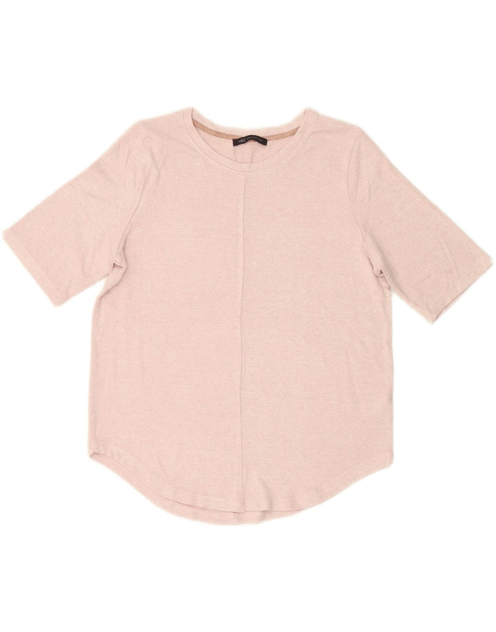 MARKS & SPENCER Womens T-Shirt Top UK 12 Medium Pink Viscose Vintage Marks & Spencer and Second-Hand Marks & Spencer from Messina Hembry 