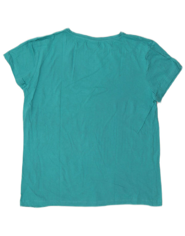 Lotto Dame T-Shirt Top UK 14 Medium Blue Cotton