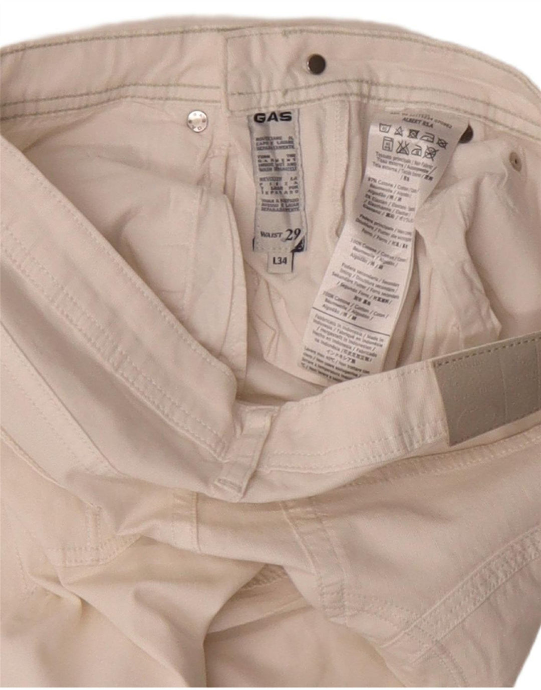 Gas Womens Albert Slim Jeans W29 L34 White Cotton