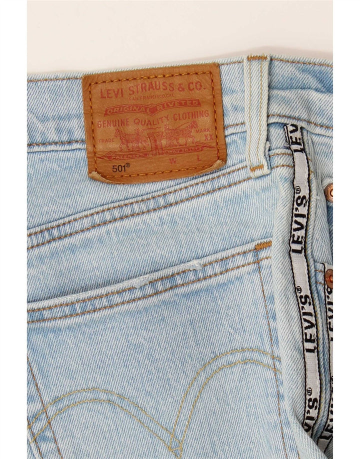 Levi's Womens 501 Graphic Straight Jeans W30 L26 Blue Colourblock