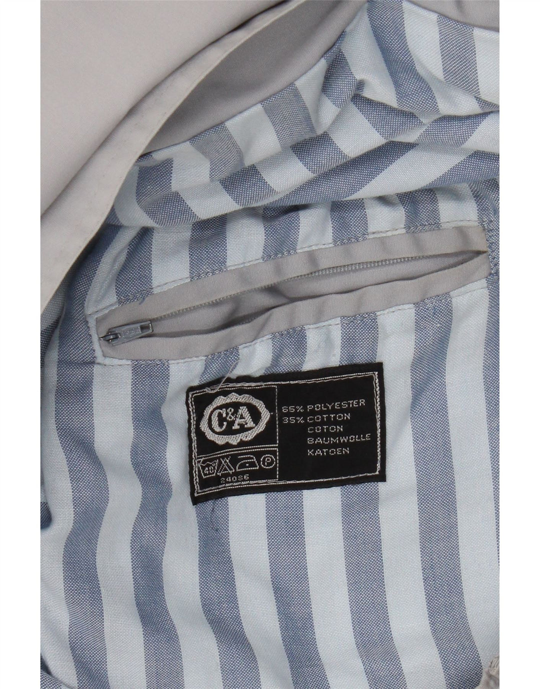 C&A Mens Utility Jacket UK 36 Small Grey Polyester