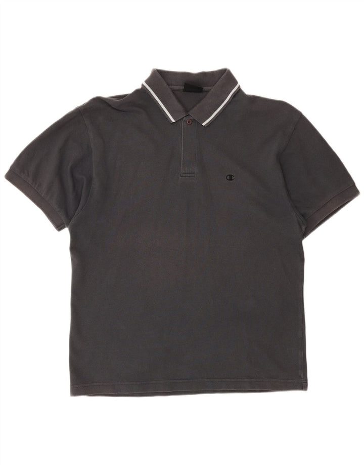 CHAMPION Mens Polo Shirt Medium Grey Cotton