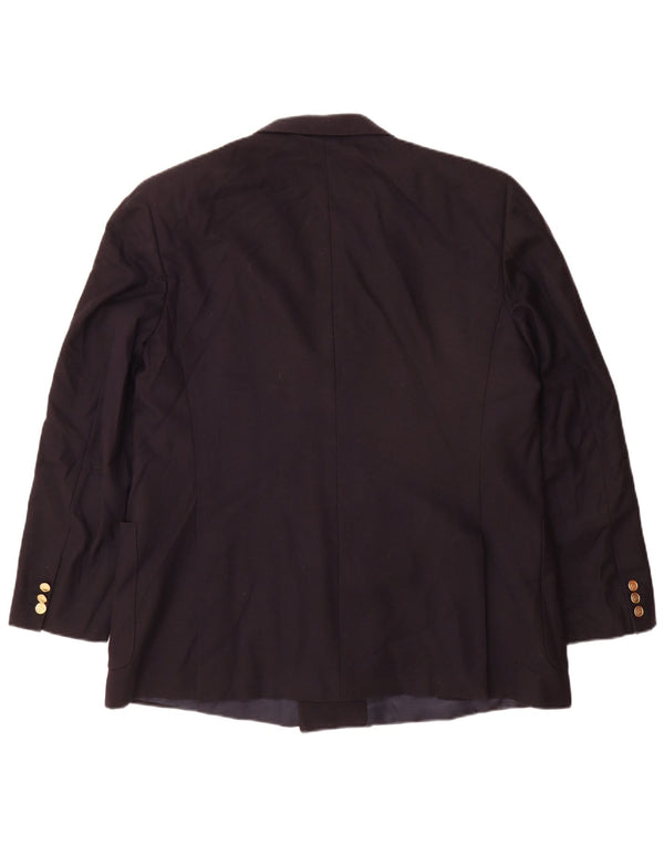 Burberrys Mens Double Breasted Blazer Jacket IT 56 XL Navy Blue Wool