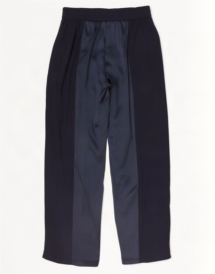 Escada Womens Casual Trousers EU 38 Medium W32 L29 Navy Blue Colourblock