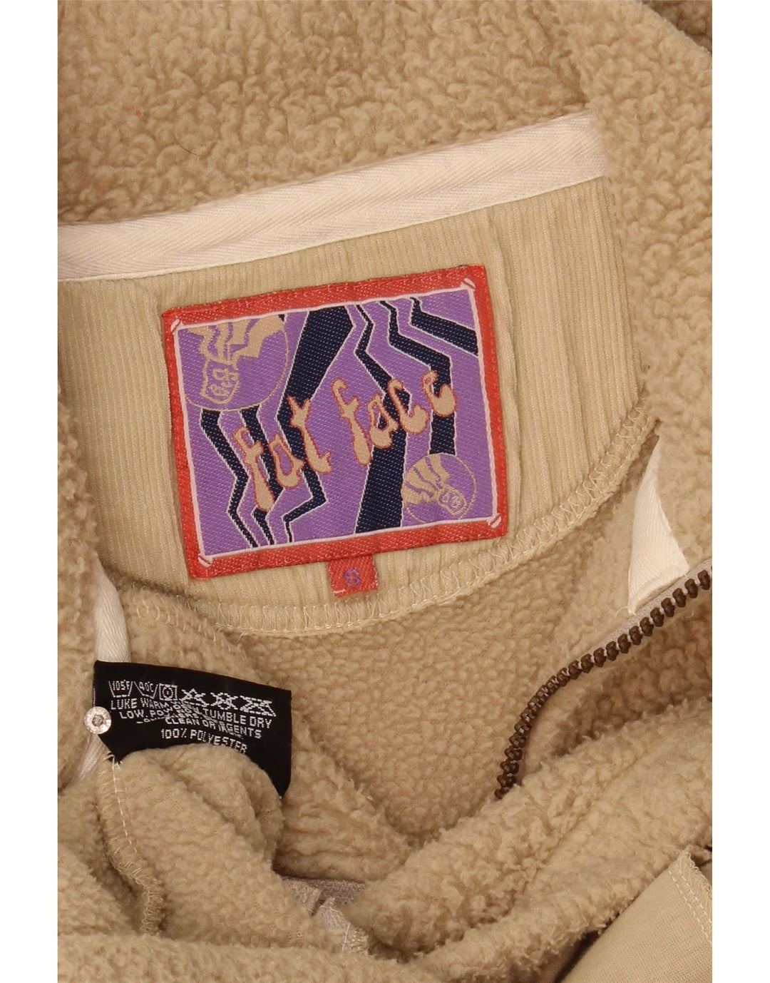Fat Face Mens Polartec Zip Neck Fleece Jumper Small Beige Polyester