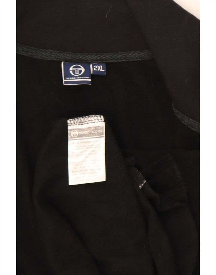 Sergio Tacchini Herren Trainingsanzug Top Jacke 2XL Schwarz Baumwolle