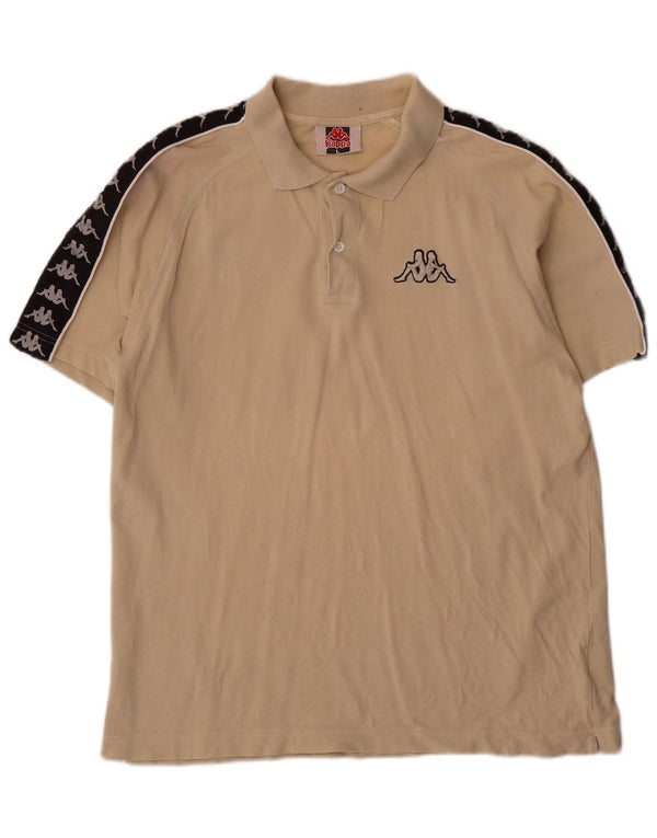 Kappa Polo Graphique Homme Large Beige Colorblock Coton