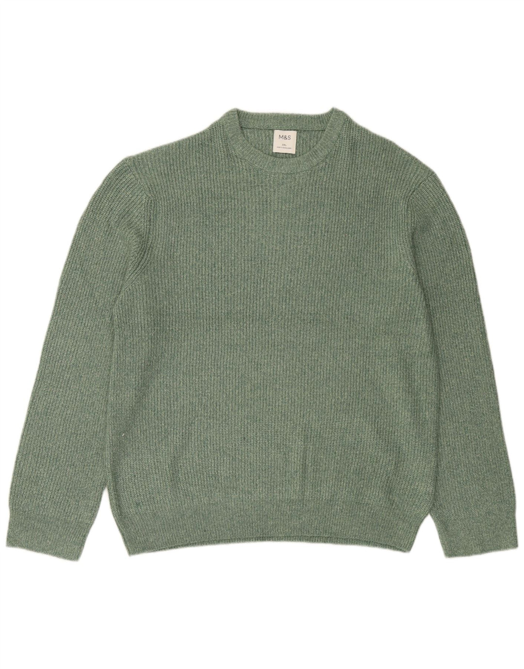 Marks & Spencer Mens Crew Neck Jumper Sweater 2XL Green Polyamide