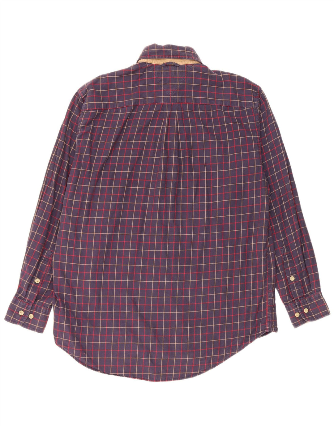 Tommy Hilfiger Mens Flannel Shirt Small Navy Blue Check Cotton