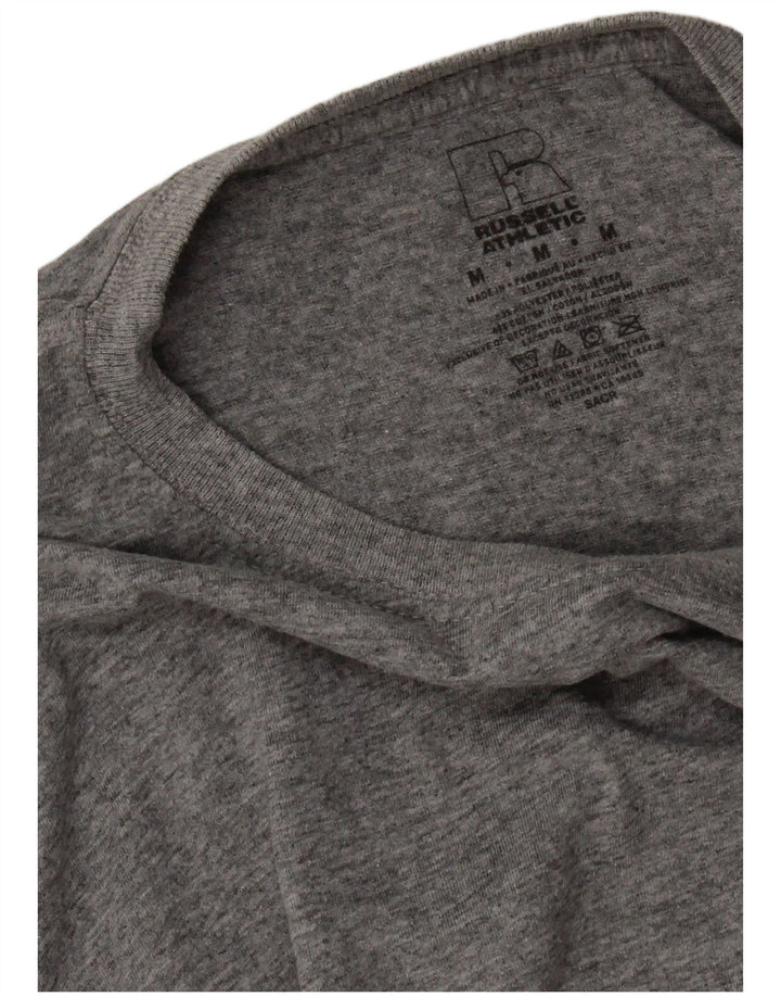 Russell Athletic Mens T-Shirt Top Medium Grey Flecked Cotton