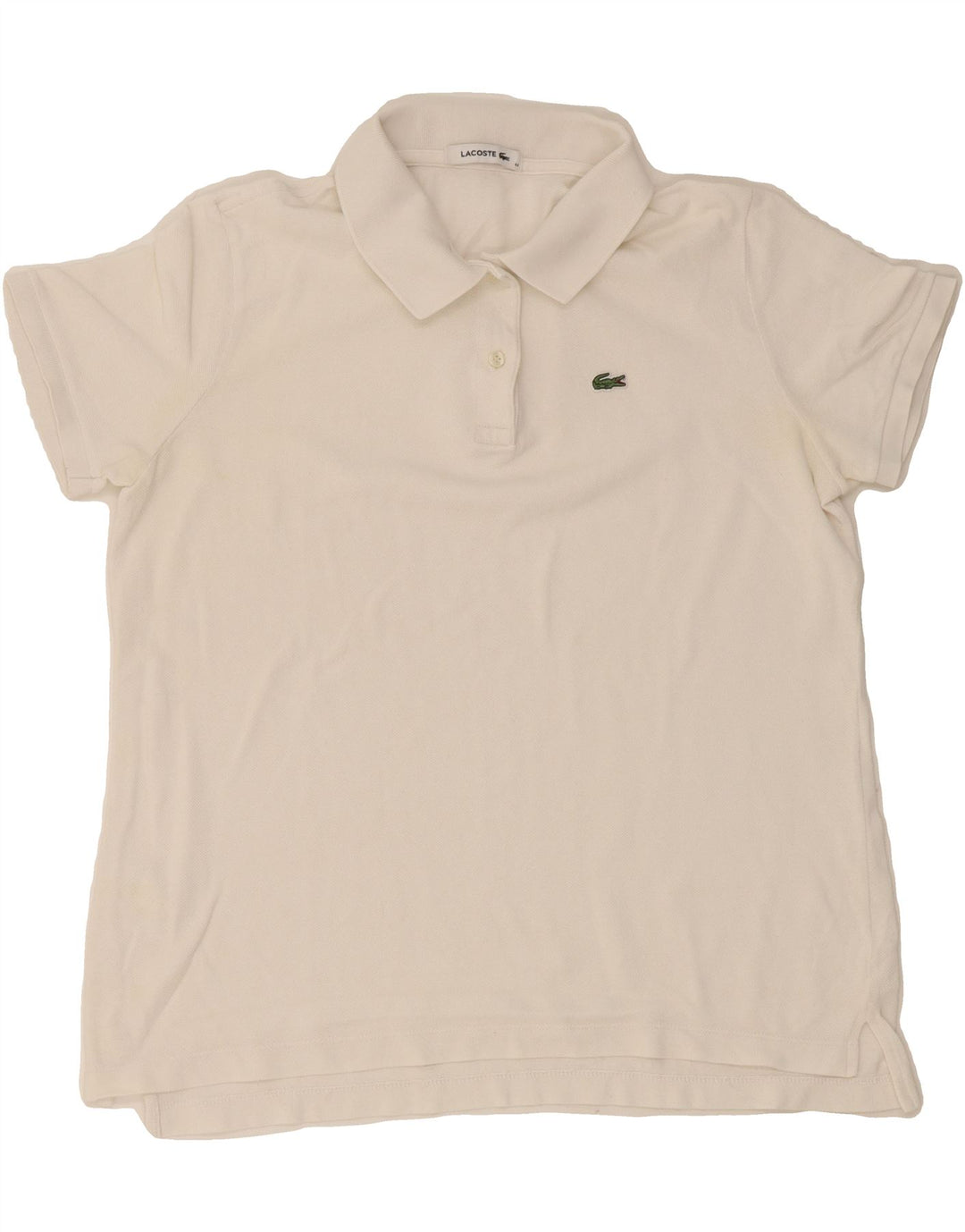 LACOSTE Womens Polo Shirt Size 44 Large White Cotton Vintage Lacoste and Second-Hand Lacoste from Messina Hembry 
