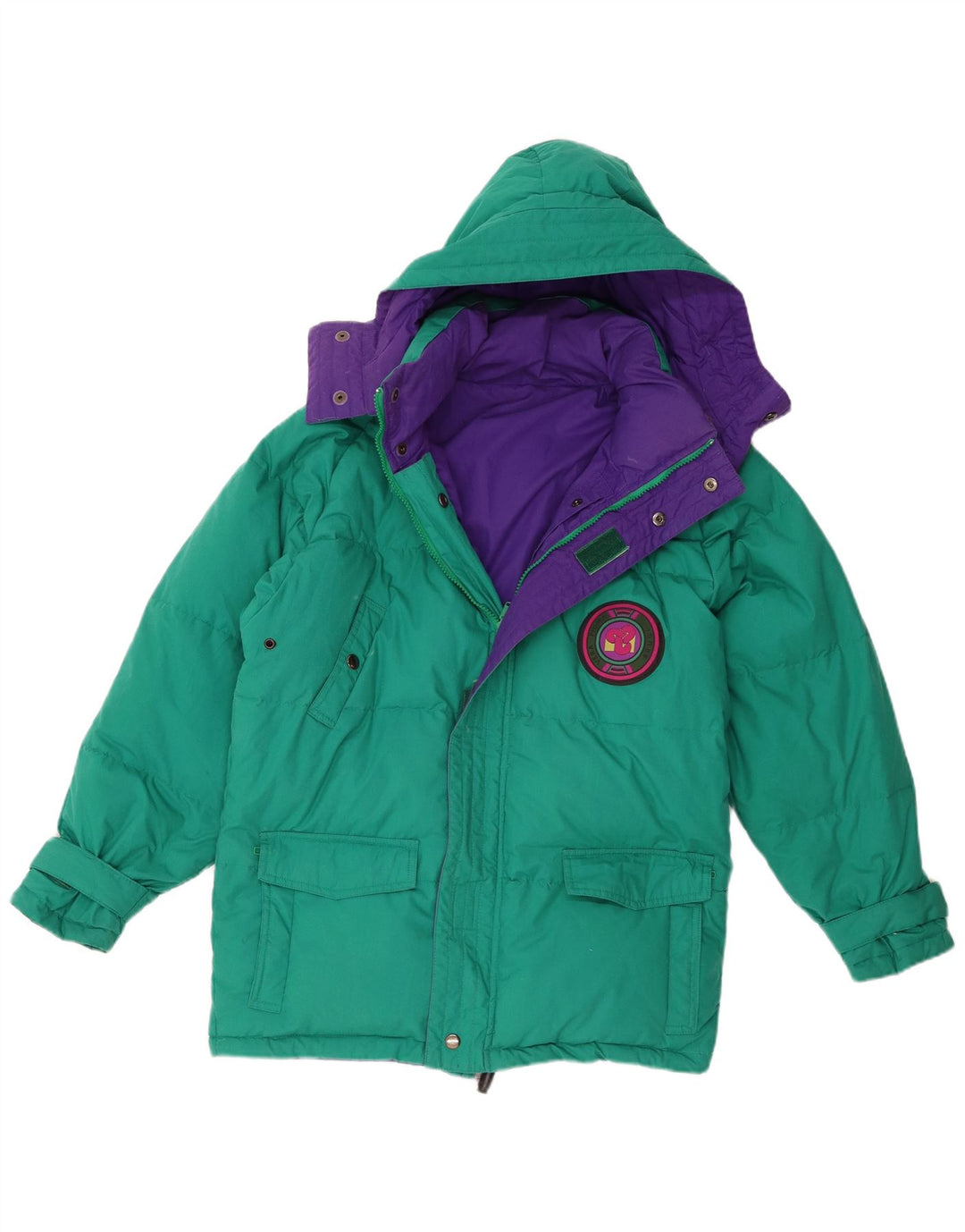 Brugi Boys Reversible Hooded Padded Jacket 13-14 Years Purple Polyester