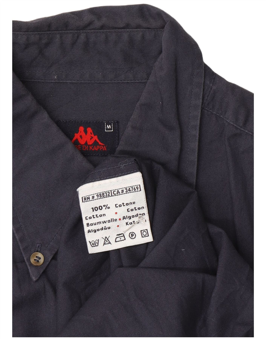 Kappa Mens Shirt Medium Navy Blue Cotton