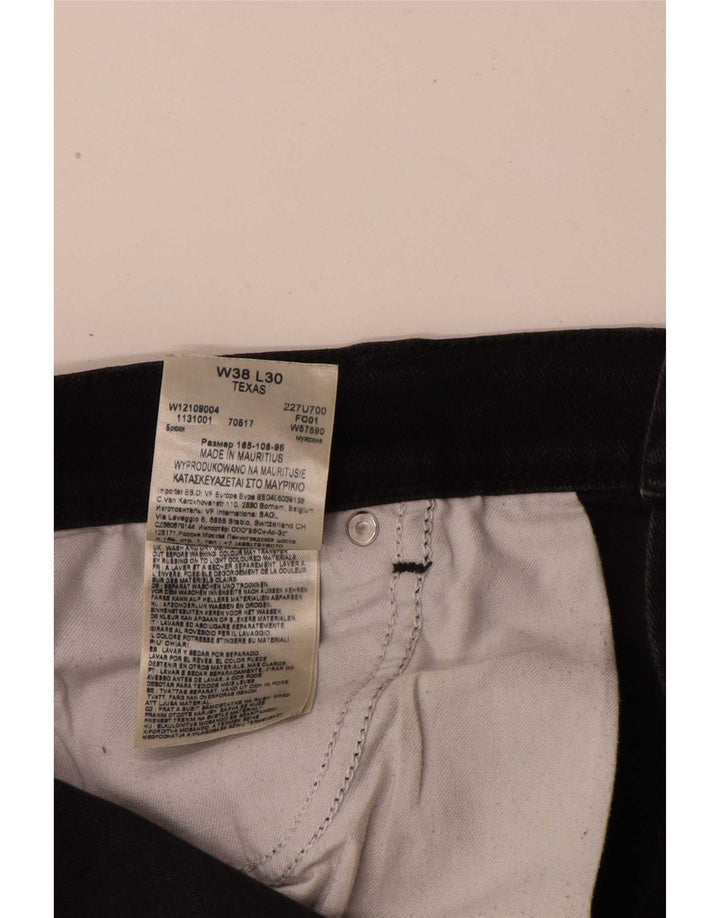 Wrangler Mens Texas Straight Jeans W38 L30 Black Cotton