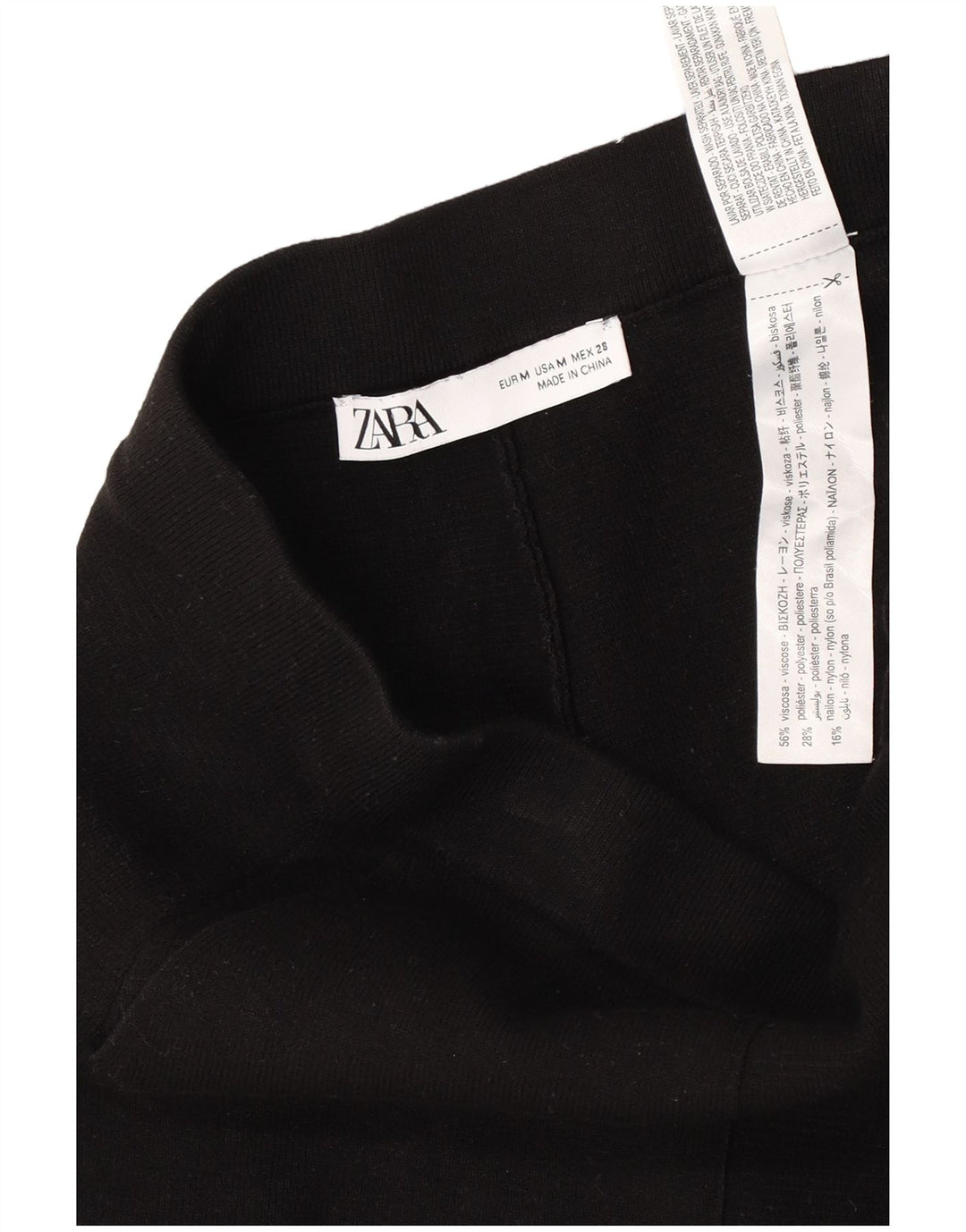 Zara Womens Cropped Trousers Medium W28 L24 Black Viscose