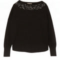 Maglione maglione con scollo a barca da donna Oasis UK 14 Viscosa nera media