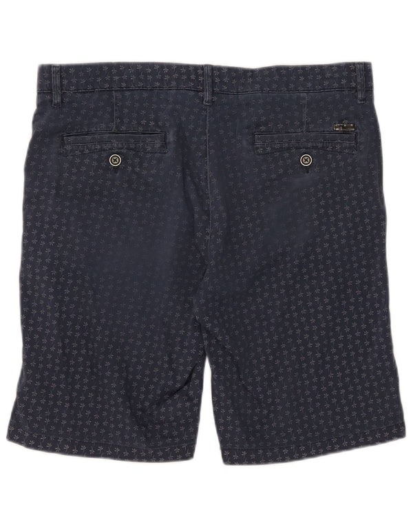 Jack & Jones Mens Chino Shorts Large W34 Navy Blue Floral Cotton