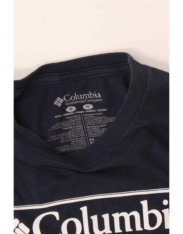 Columbia Mens Graphic T-Shirt Top Medium Navy Blue Cotton