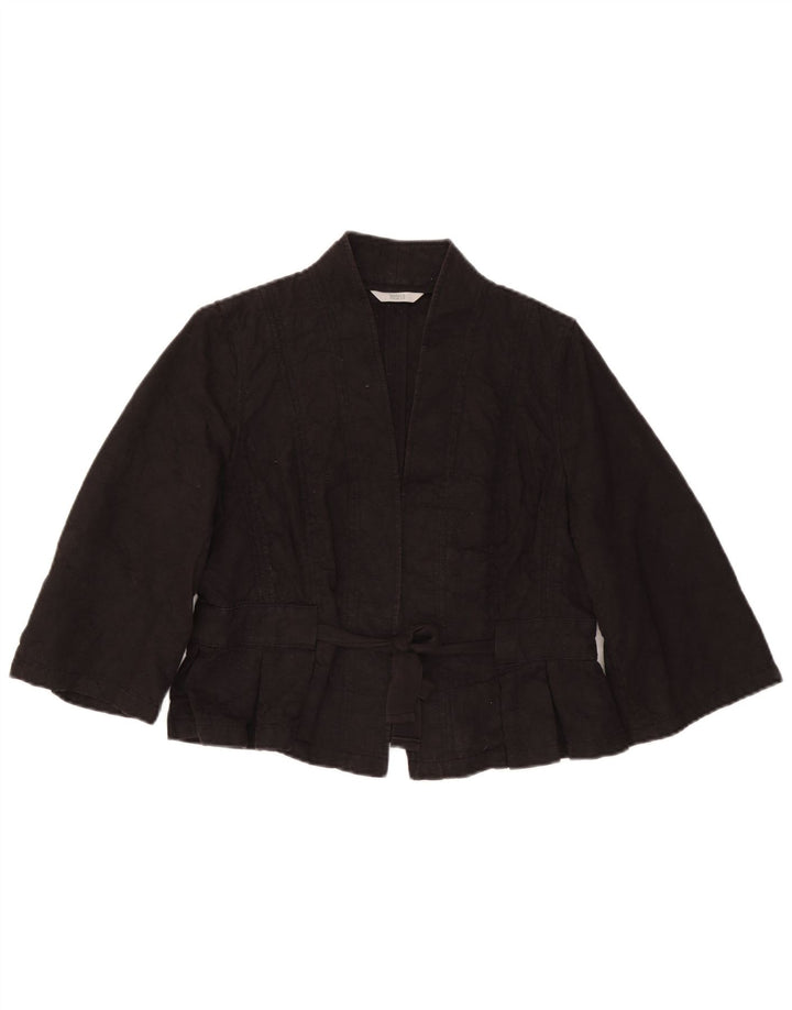 Marks & Spencer Womens 3/4 Sleeve Front Tie Bolero Jacket UK 16 Large Black