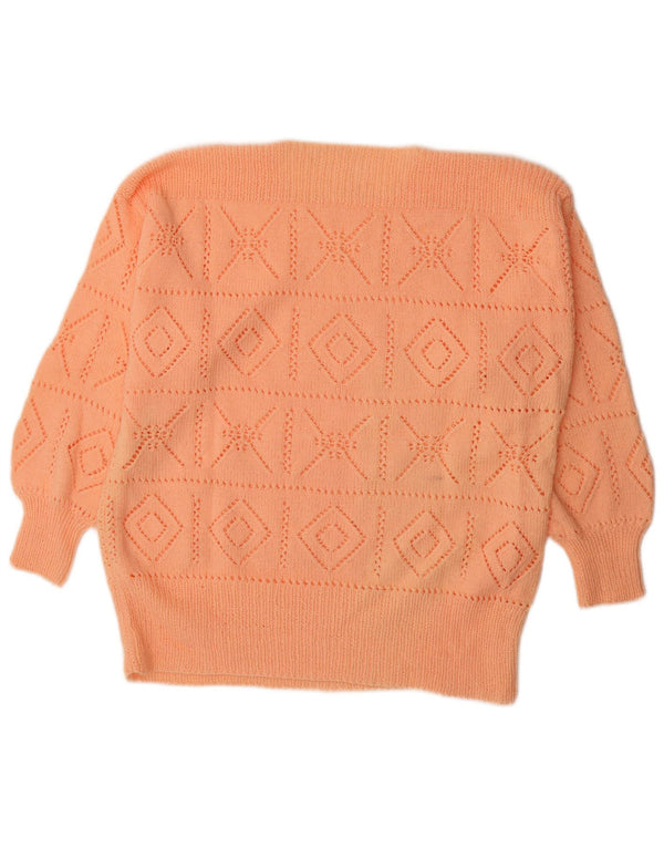 Vintage γυναικείο πουλόβερ με λαιμόκοψη UK 16 Large Orange