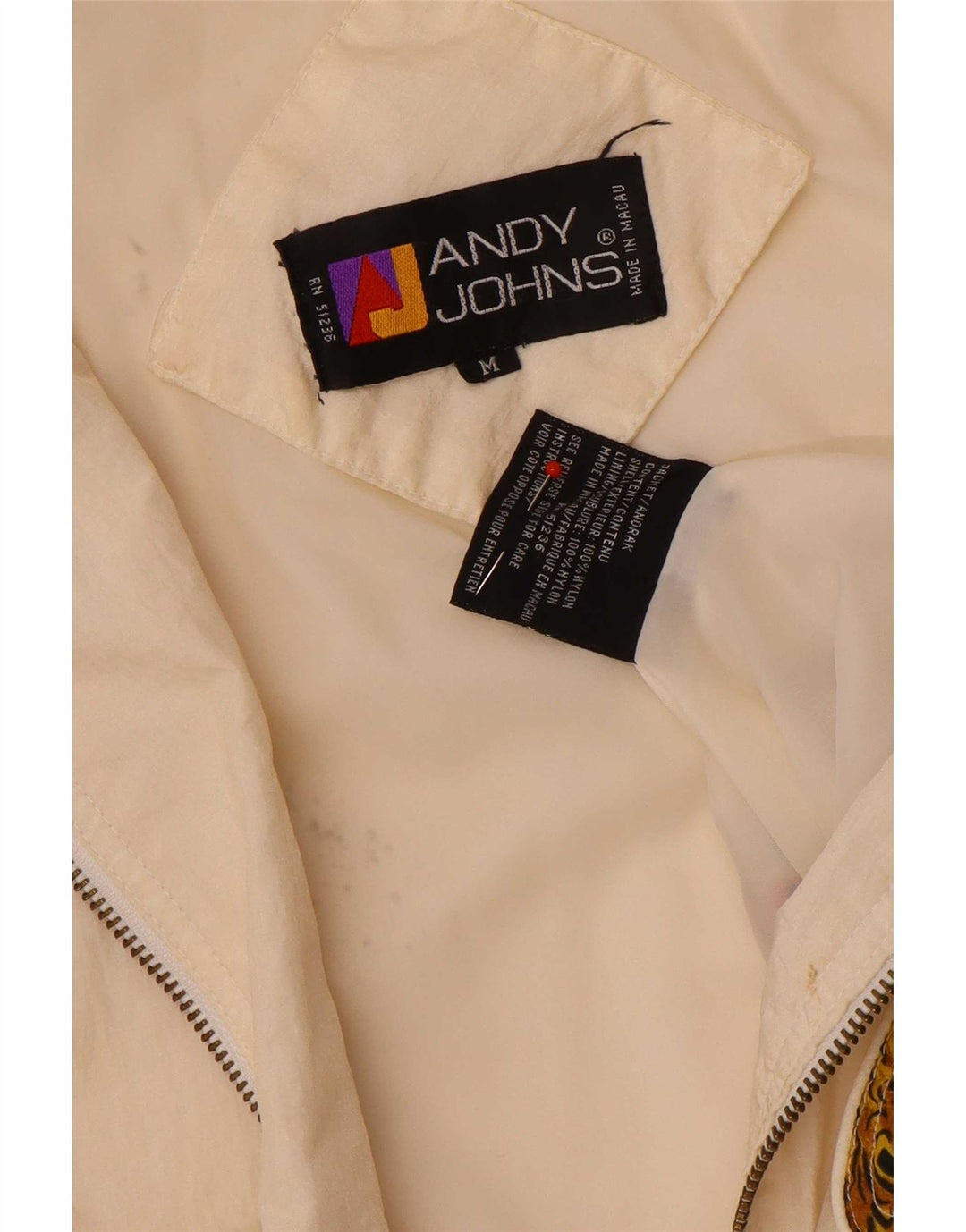 Andy Johns Womens Oversized Rain Jacket UK 14 Medium Off White Animal Print