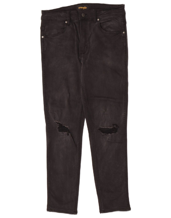 Wrangler Womens Distressed Slim Jeans  W30 L26 Black Cotton