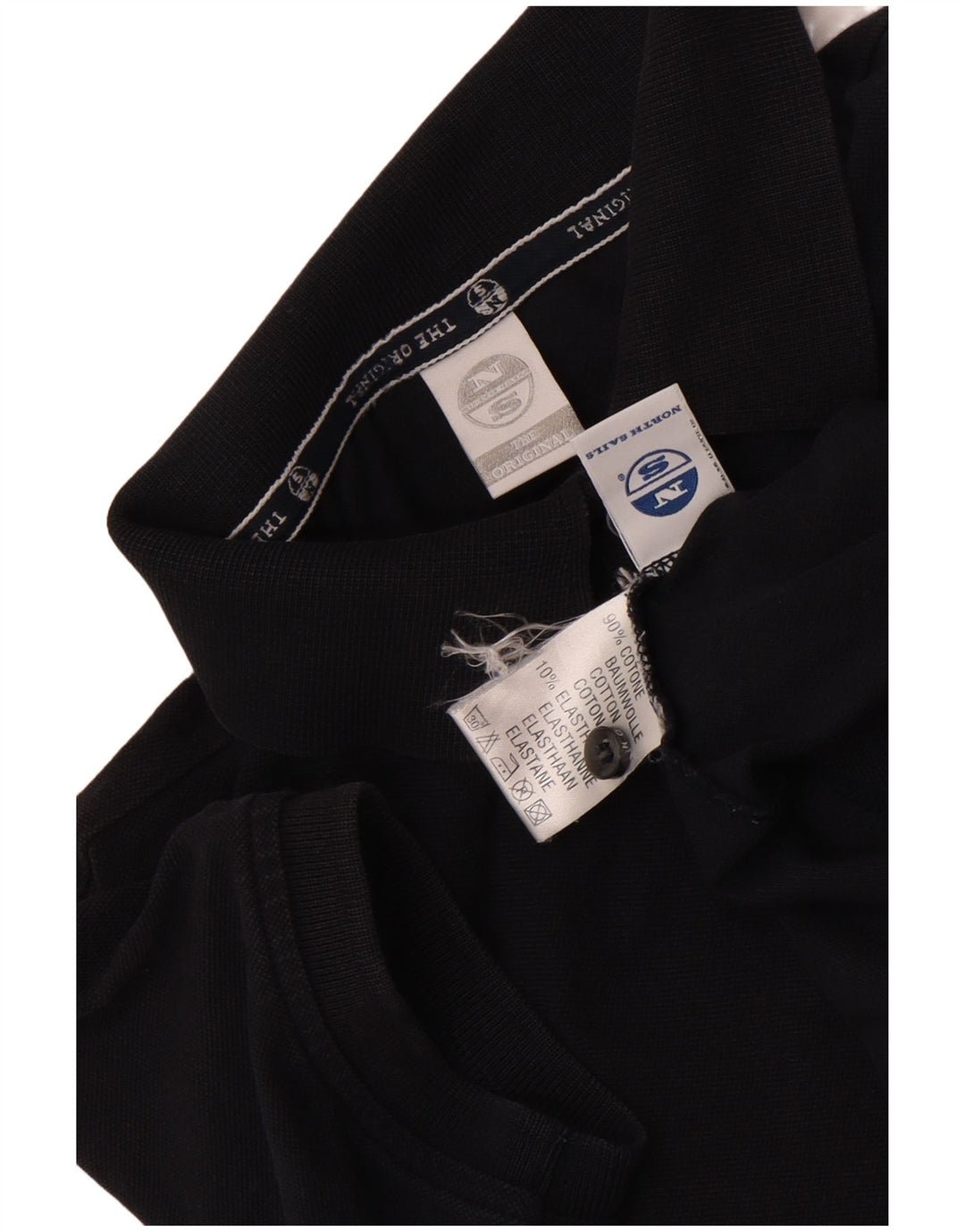 North Sails Damen-Poloshirt UK 12 aus mittelschwarzer Baumwolle