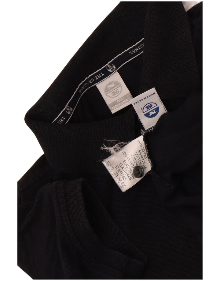 North Sails Damen-Poloshirt UK 12 aus mittelschwarzer Baumwolle