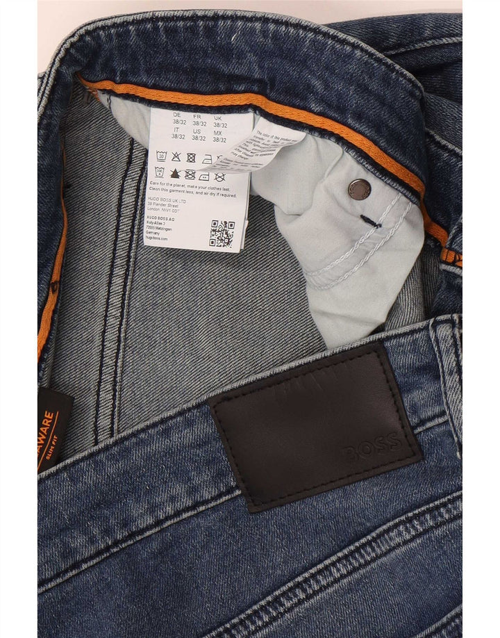 Hugo Boss Mens Delaware Slim Jeans W38 L32 Blue Cotton