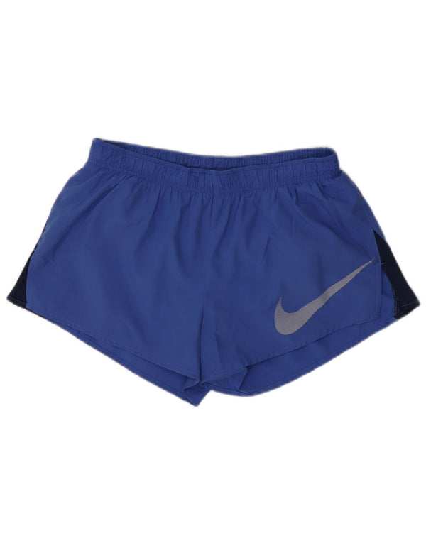 Pantaloncini sportivi da donna Nike UK 12 poliestere blu medio