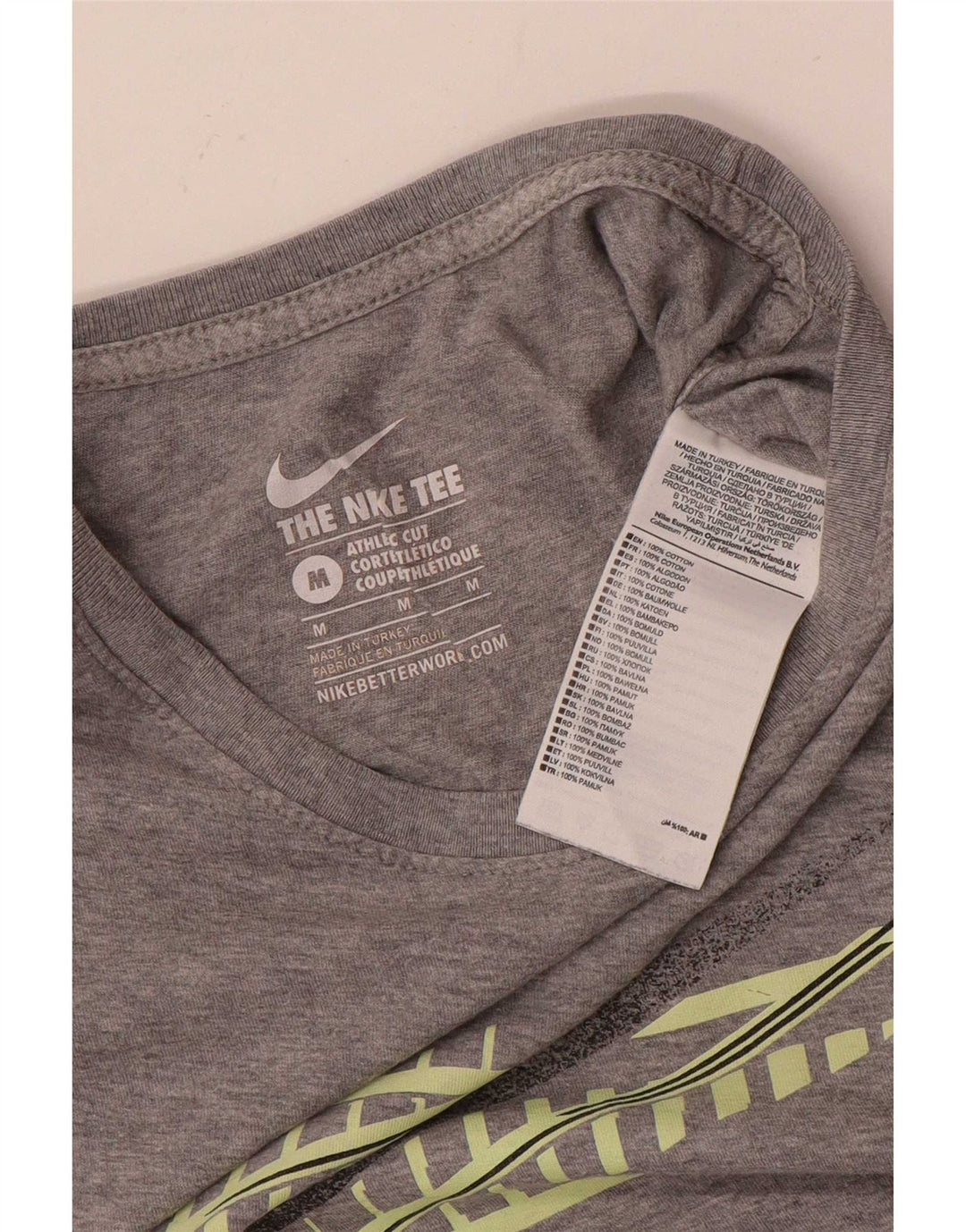 Nike Mens Graphic T-Shirt Top Medium Grey Cotton