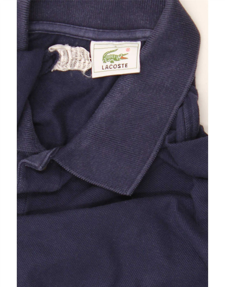 Lacoste Mens Long Sleeve Polo Shirt Size 4 Medium Navy Blue