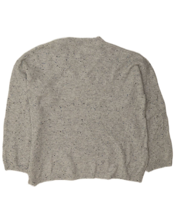 Marks & Spencer Womens V-Neck Jumper Sweater UK 16 Large Grey Flecked