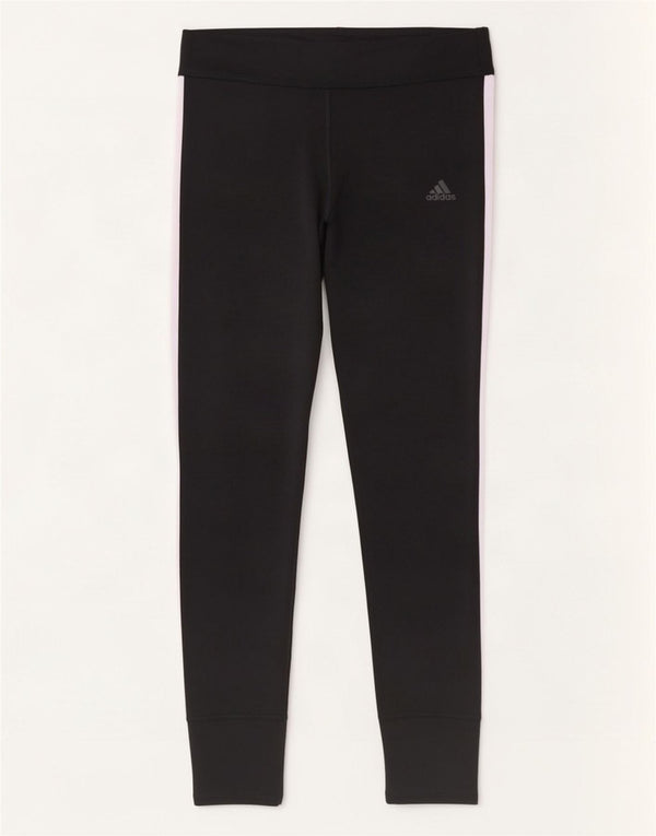 Adidas Damen Climacool Crop Leggings UK 12/14 Medium Schwarz Colourblock