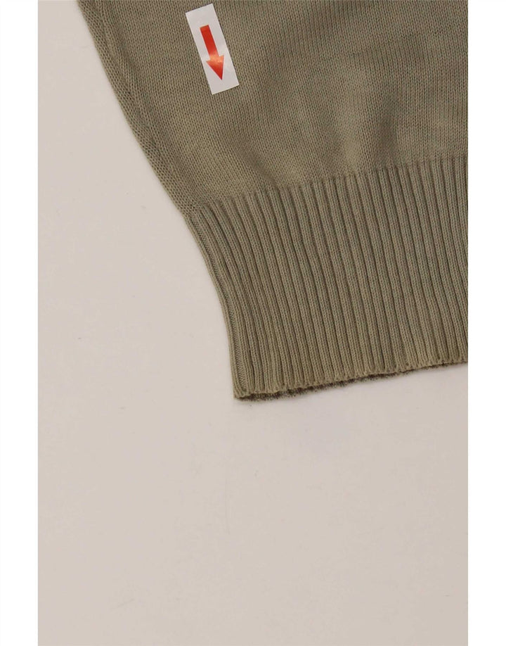Tommy Hilfiger Mens Crew Neck Jumper Sweater Medium Khaki Cotton
